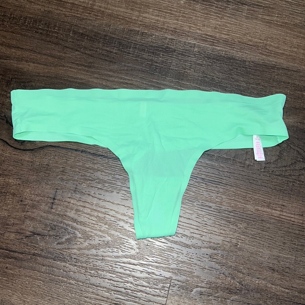 Victorias Secret Pink Neon Green Seamless Thong Panties